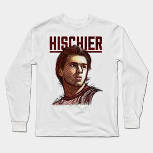 Nico Hischier New Jersey Sketch Long Sleeve T-Shirt